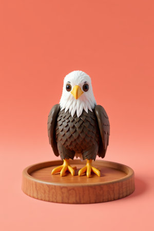 Bald Eagle model on orange backgroundの素材