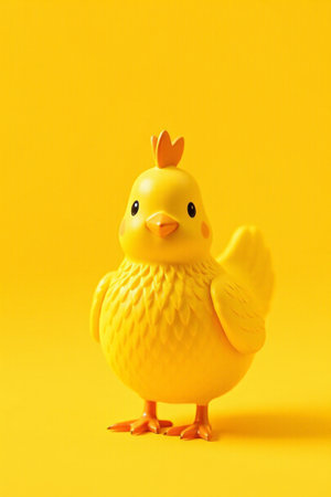 Close-up of cute yellow chick ornamentsの素材