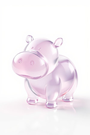 Transparent pink hippo ornamentの素材
