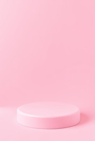 Pink background round display standの素材