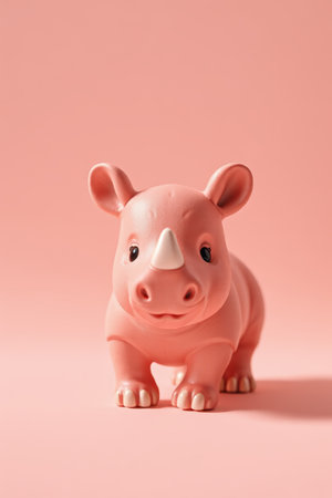 Pink Rhino Toy Close-upの素材