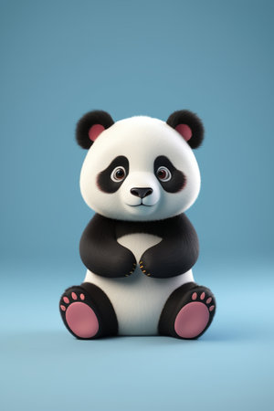 Cute cartoon panda imageの素材