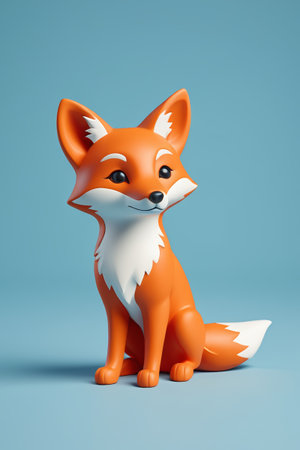Orange Cartoon Fox 3D Modelの素材