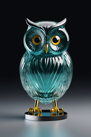 Teal glass owl ornamentの素材