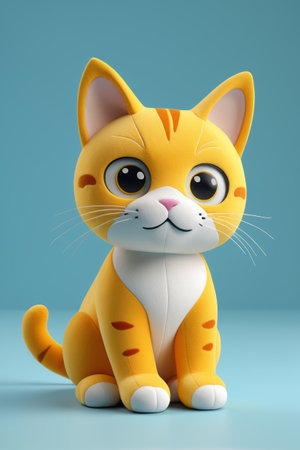 Cute cartoon kitten image materialの素材