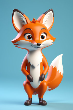 Cute cartoon fox imageの素材