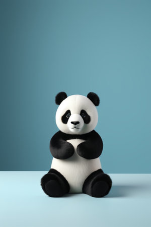 Seated panda cartoon imageの素材