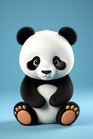 Cute cartoon panda imageの素材