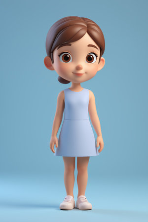 Cartoon girl standing imageの素材