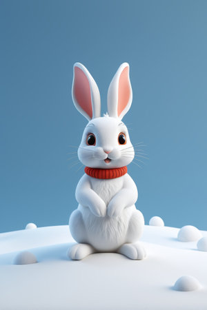 Cute White Rabbit animated imageの素材