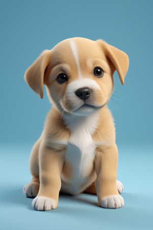 Cute little milk dog front close-upの素材