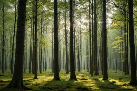 Dense forest under the sunの素材