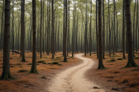 Winding paths in the forestの素材