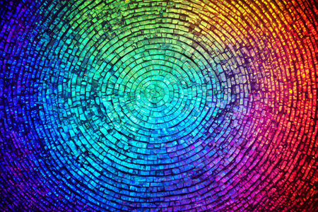 Colorful mosaic circular texture backgroundの素材
