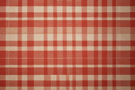 Red and white plaid fabric texture patternの素材