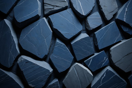 Blue geometric stone patchwork textureの素材