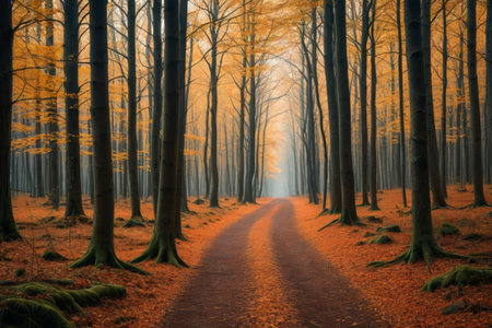 Forest trails in the autumn forestの素材