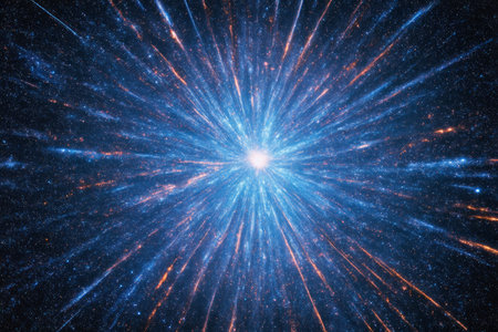 Starry sky bursts with light special effectsの素材