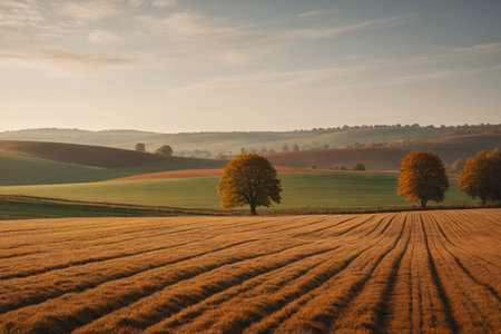 Autumn fields natural sceneryの素材