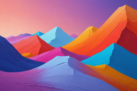 Colorful abstract style mountain background imageの素材