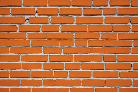 Close-up of red brick wall textureの素材