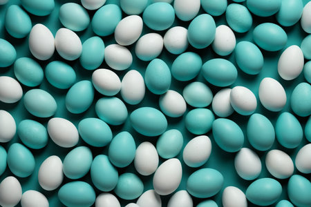 Blue and white egg decorative backgroundの素材