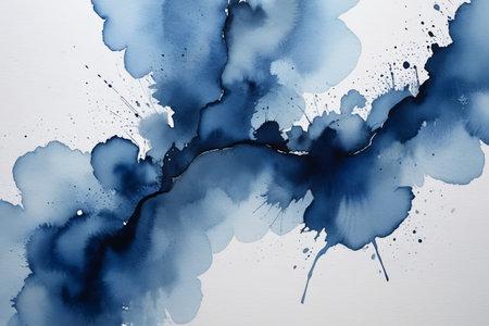 Blue watercolor art renderingの素材