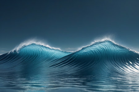 The huge waves of the blue oceanの素材
