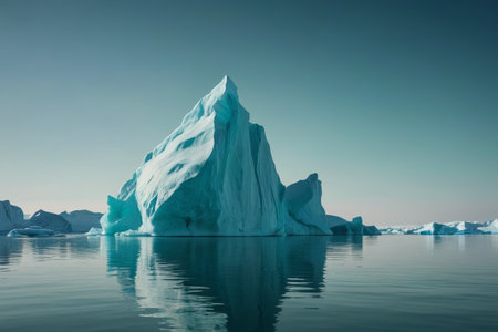 A huge iceberg landscape in the oceanの素材