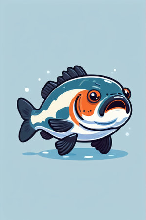 Cartoon fish illustration materialの素材