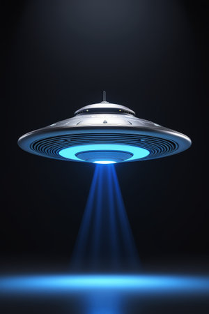 Silver UFO in flightの素材