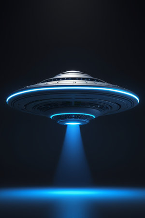 Suspended science fiction UFOの素材