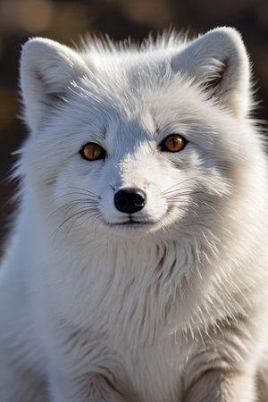 Close-up footage of the white foxの素材