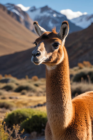 Outdoor Alpaca Close-up Natural Sceneryの素材