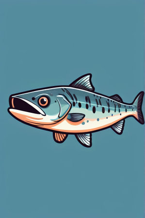 Cartoon style fish illustration materialの素材