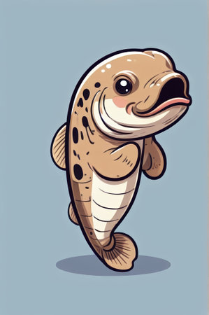 Cartoon fish illustrationの素材