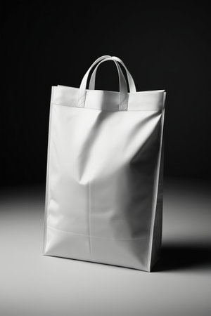 Close-up of white tote bagの素材
