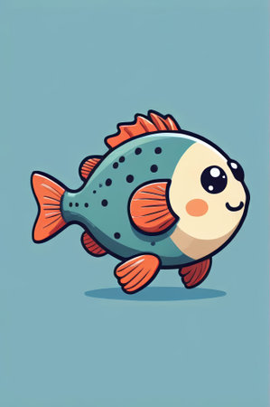 Cartoon Little Fish Illustration Materialの素材