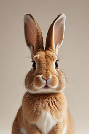 Cute Brown Bunny Close-upの素材