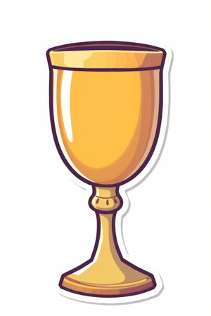 Gold cartoon stemware illustrationの素材