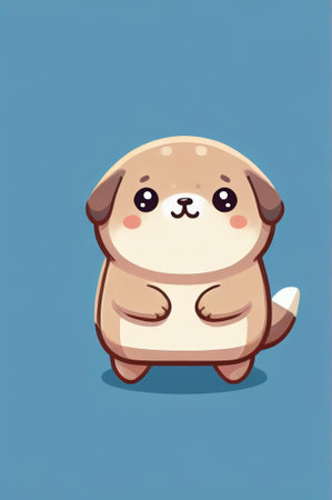 Cute cartoon puppy imageの素材