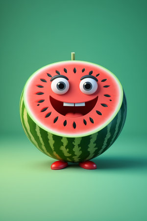 Cartoon watermelon image expression pictureの素材