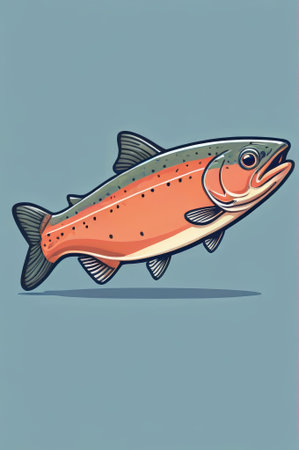 Cartoon style colorful fish illustrationの素材