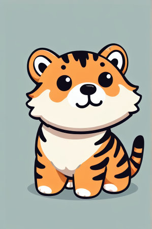 Cute cartoon tiger imageの素材