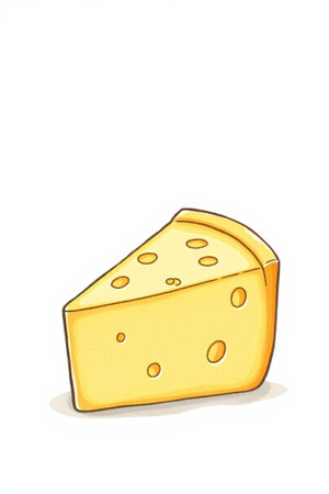 Cartoon style cheese illustration materialの素材