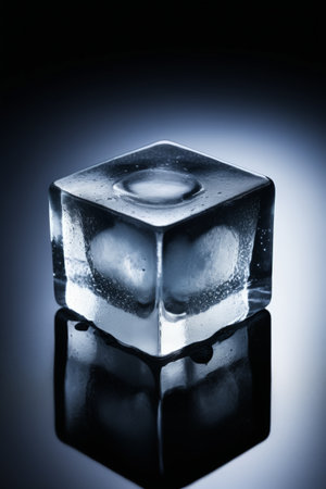 Close-up of transparent ice cubesの素材