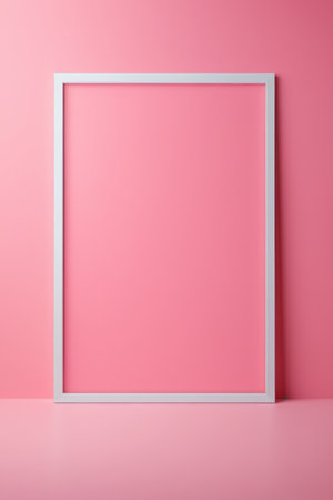 Pink background white photo frameの素材