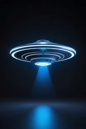 Science fiction-style spaceship levitationの素材