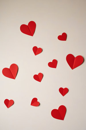 Red heart decorative patternの素材