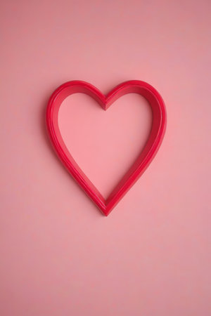 Red heart pattern on pink backgroundの素材